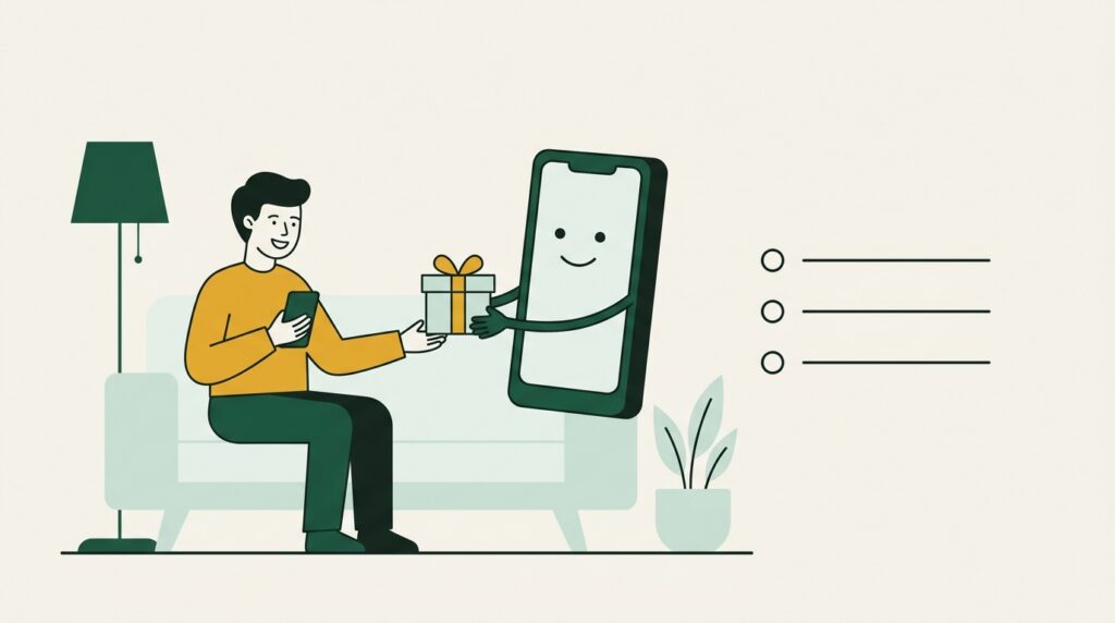 Illustration: a sign-up bonus arriving with a new bank account